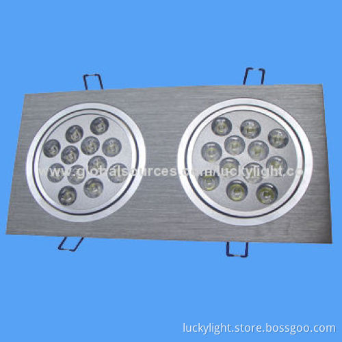 Double 24W Constant LED Supermarket Ceiling Spotlight with PMMA Lens and Aluminum Alloy Lamp Shell